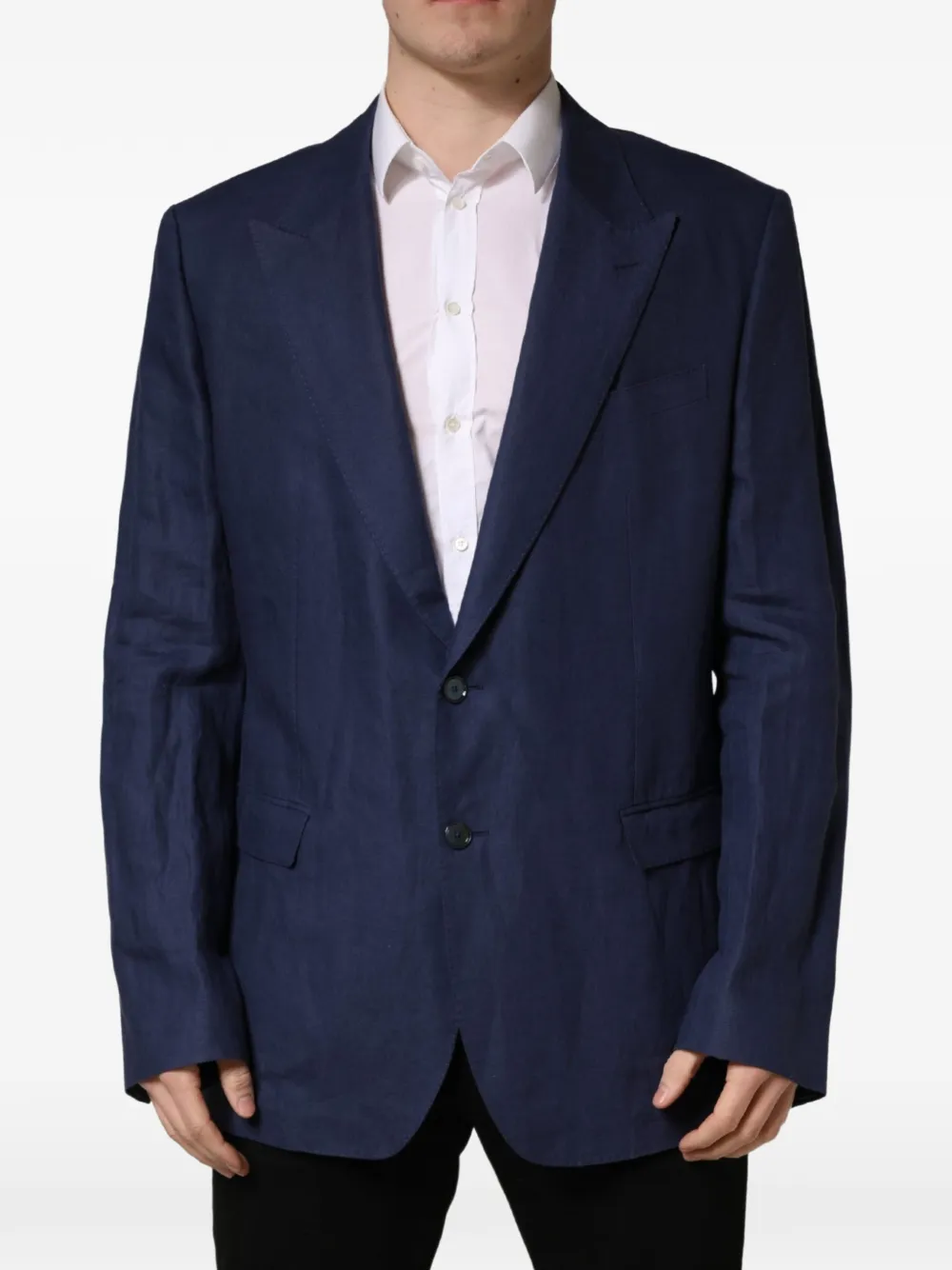 Dolce & Gabbana single-breasted peak-lapel jacket - Blue