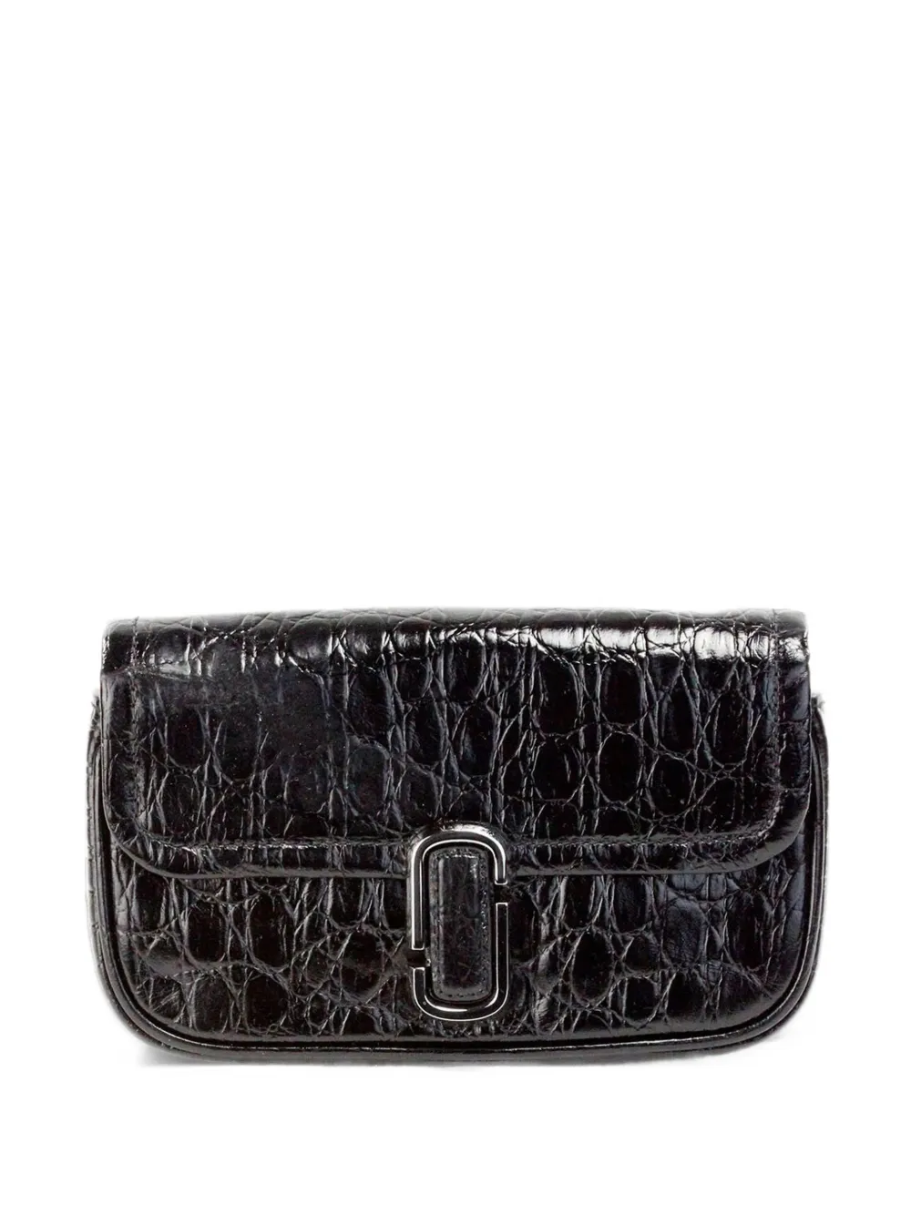 Marc Jacobs logo-plaque crocodile-effect cross body bag Zwart