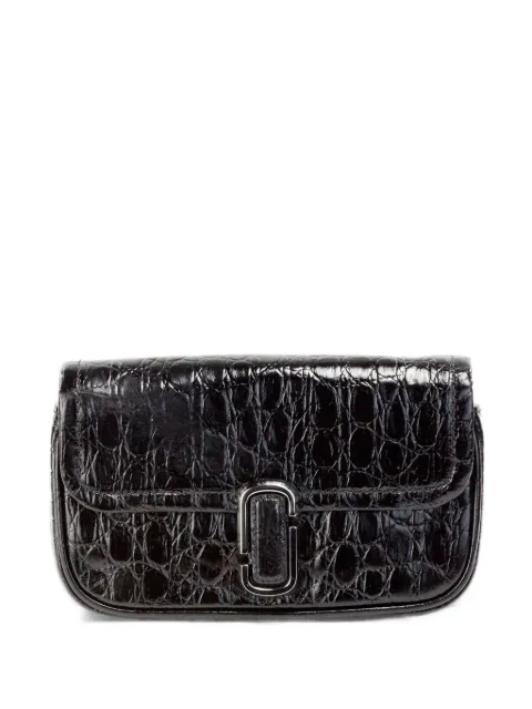 Marc Jacobs bandolera con placa del logo y efecto de piel de cocodrilo