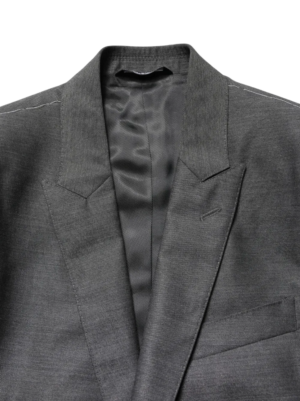 Dolce & Gabbana Dark Gray Wool Slim Fit Coat Jacket Grijs