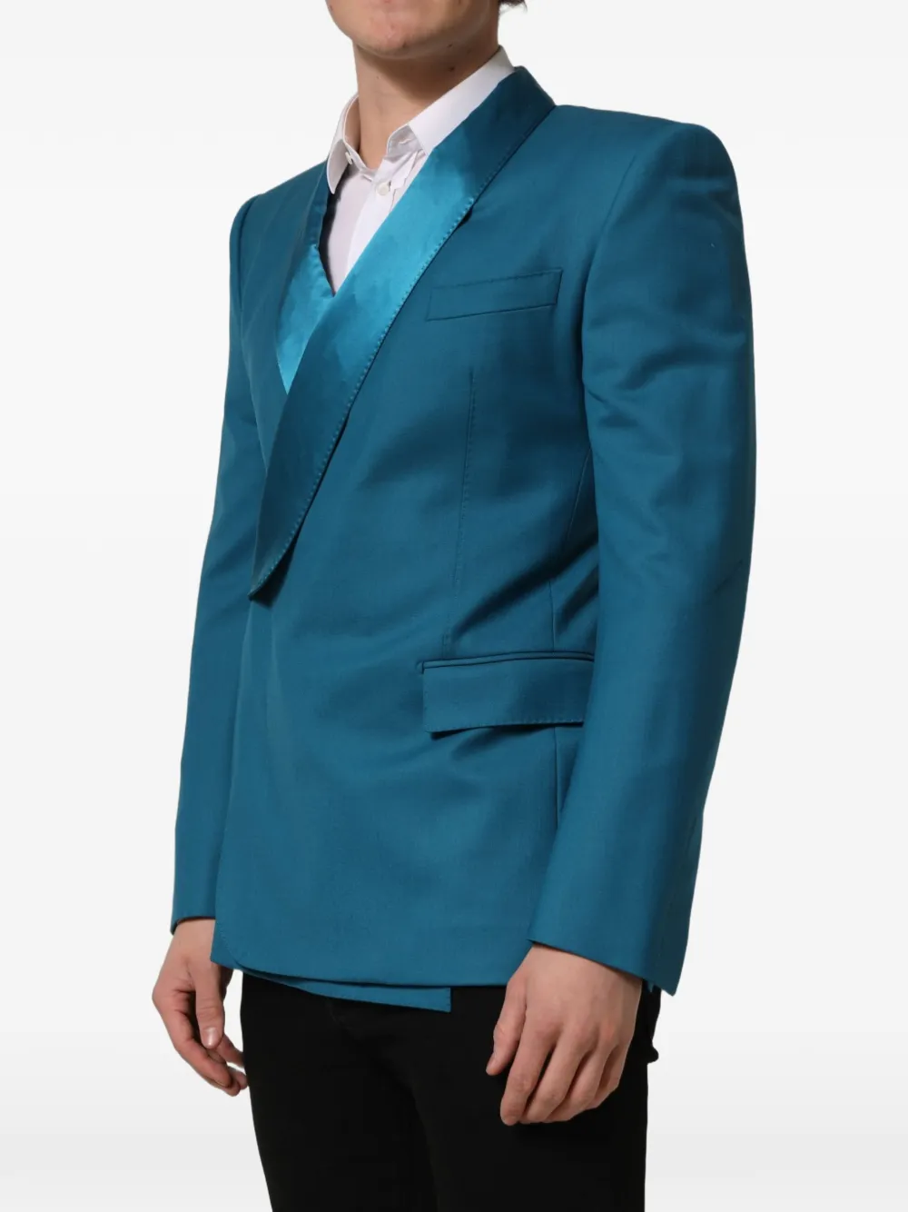 Dolce & Gabbana double-breasted shawl-lapel blazer Blauw