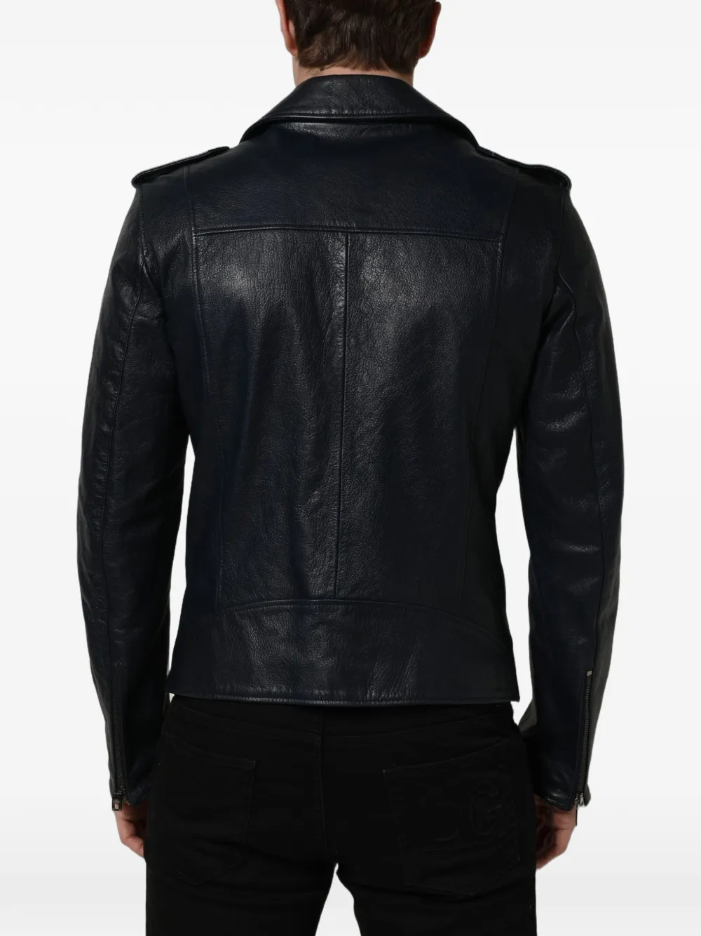 Dolce & Gabbana leather biker jacket Zwart