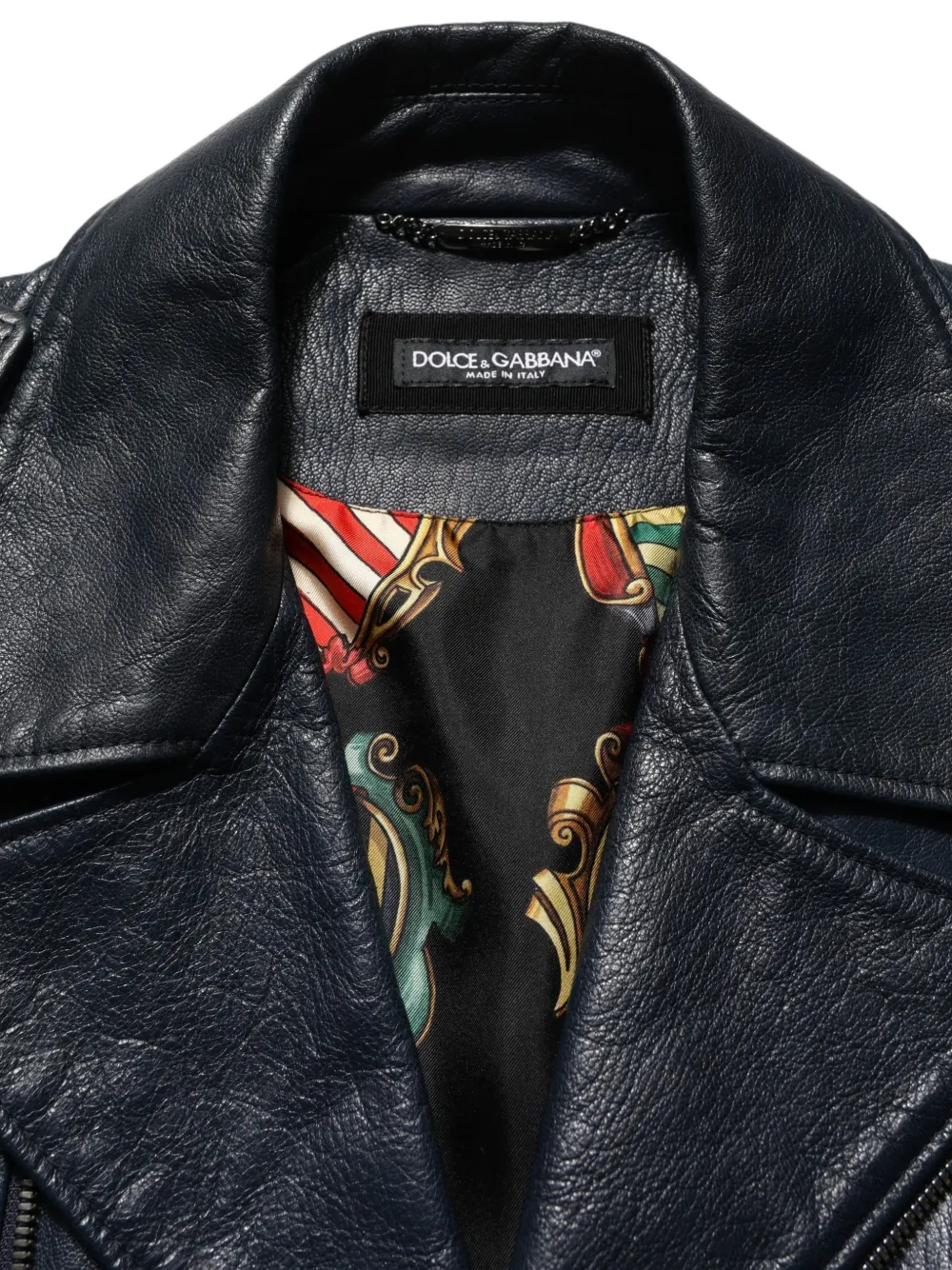 Dolce & Gabbana leather biker jacket Zwart