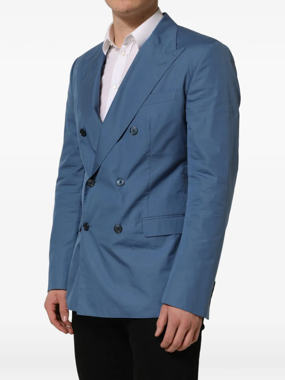 Dolce & Gabbana double-breasted peak-lapel blazer Blauw