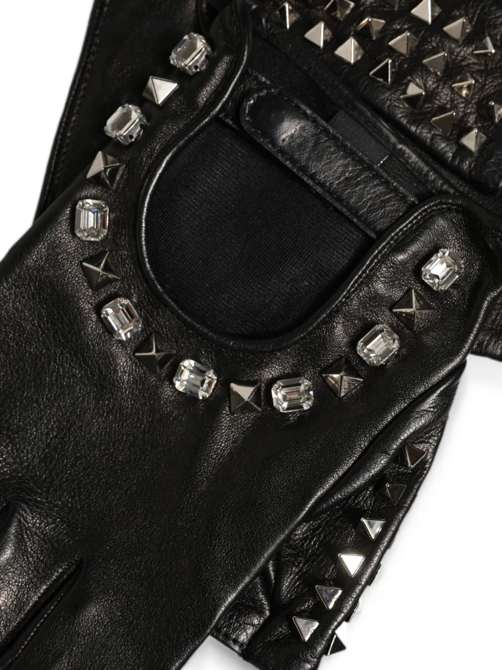 Dolce & Gabbana stud-embellished fingerless gloves Zwart