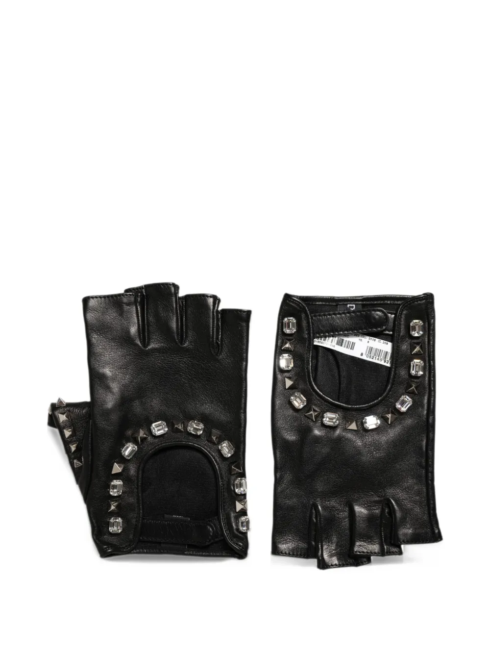 Dolce & Gabbana stud-embellished fingerless gloves Zwart