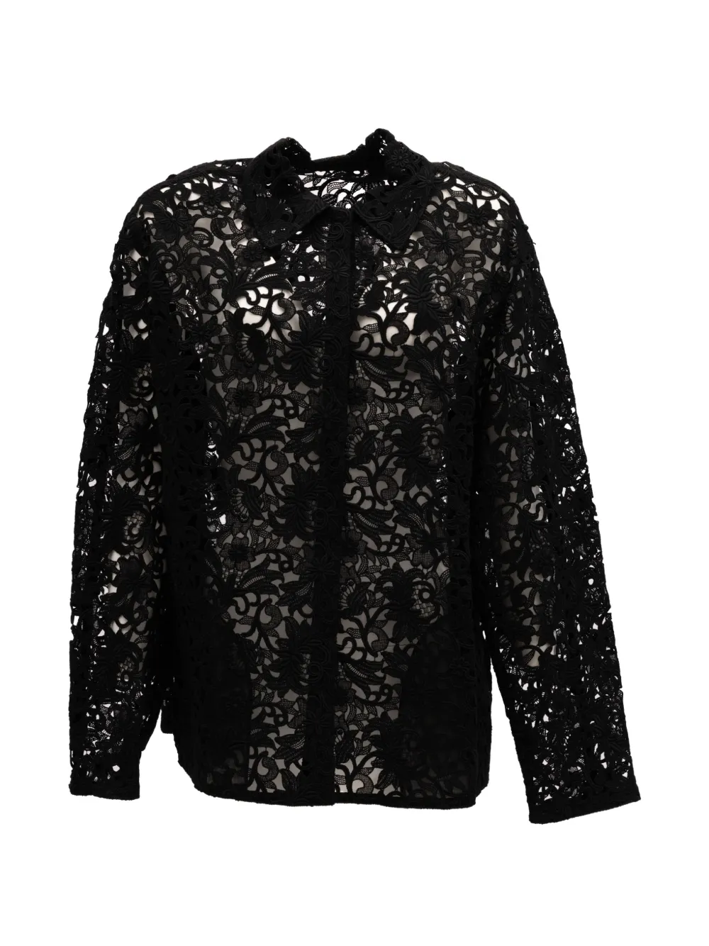 Valentino Garavani floral lace shirt - Nero