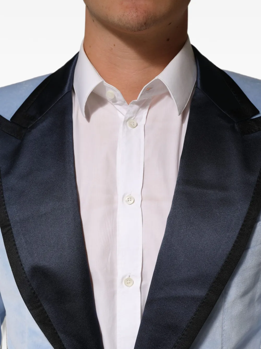 Dolce & Gabbana peak-lapel single-breasted suit jacket Blauw