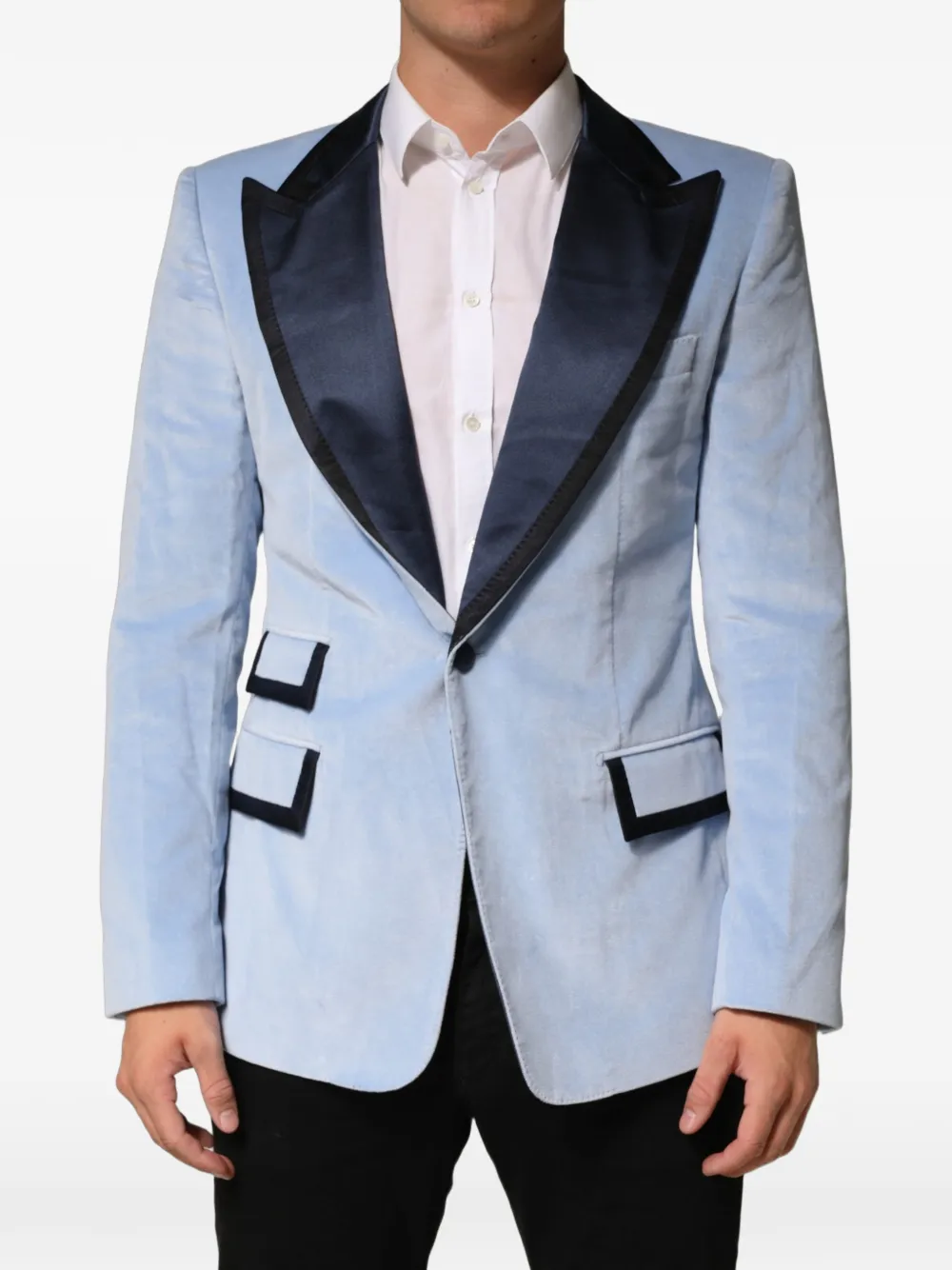 Dolce & Gabbana peak-lapel single-breasted suit jacket - Blu