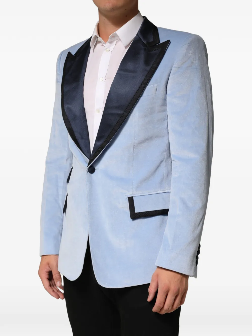 Dolce & Gabbana peak-lapel single-breasted suit jacket Blauw