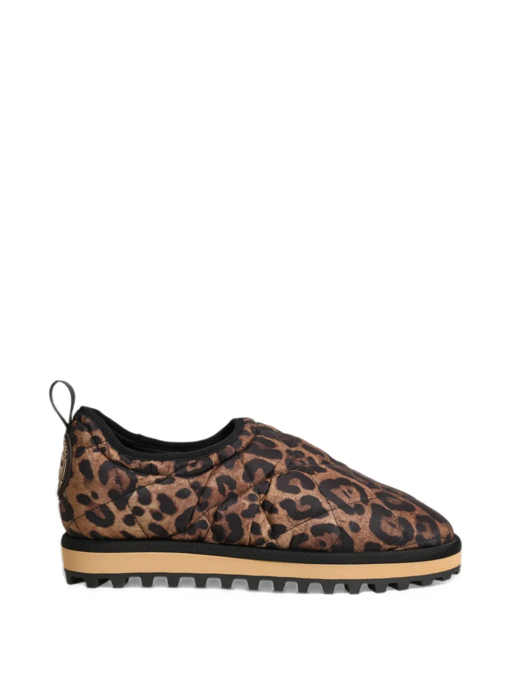Dolce & Gabbana leopard-print quilted sneakers - Brown