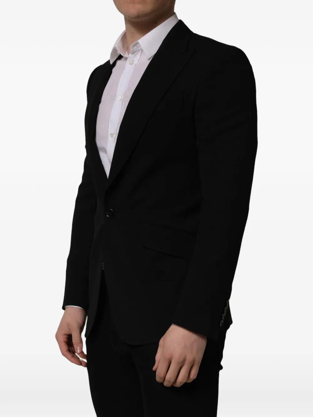 Dolce & Gabbana black wool single-breasted blazer Zwart