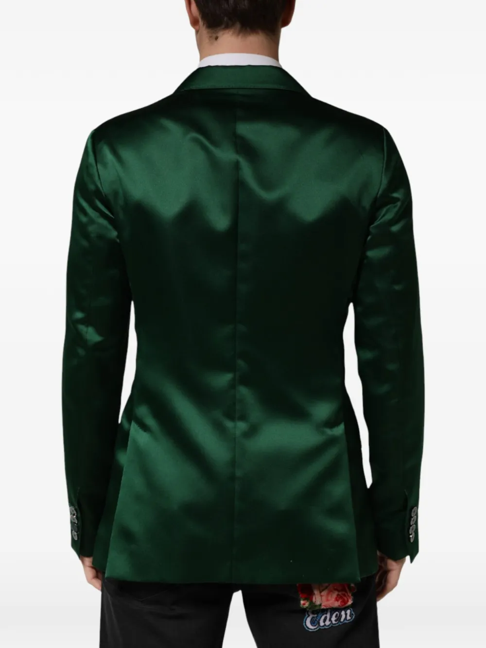Dolce & Gabbana double-breasted satin blazer Groen