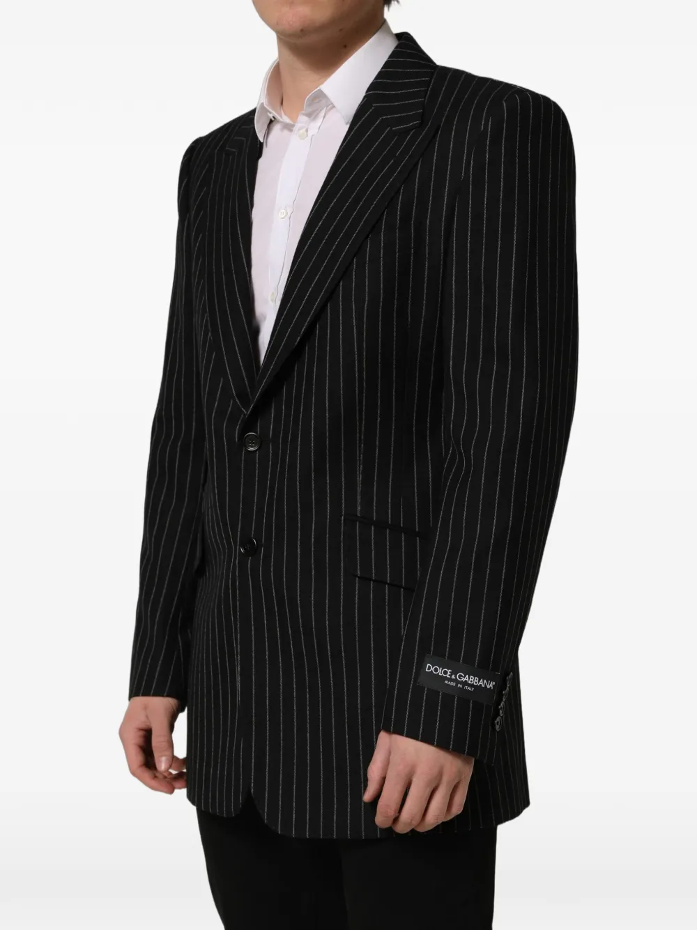 Dolce & Gabbana pinstripe single-breasted blazer Zwart