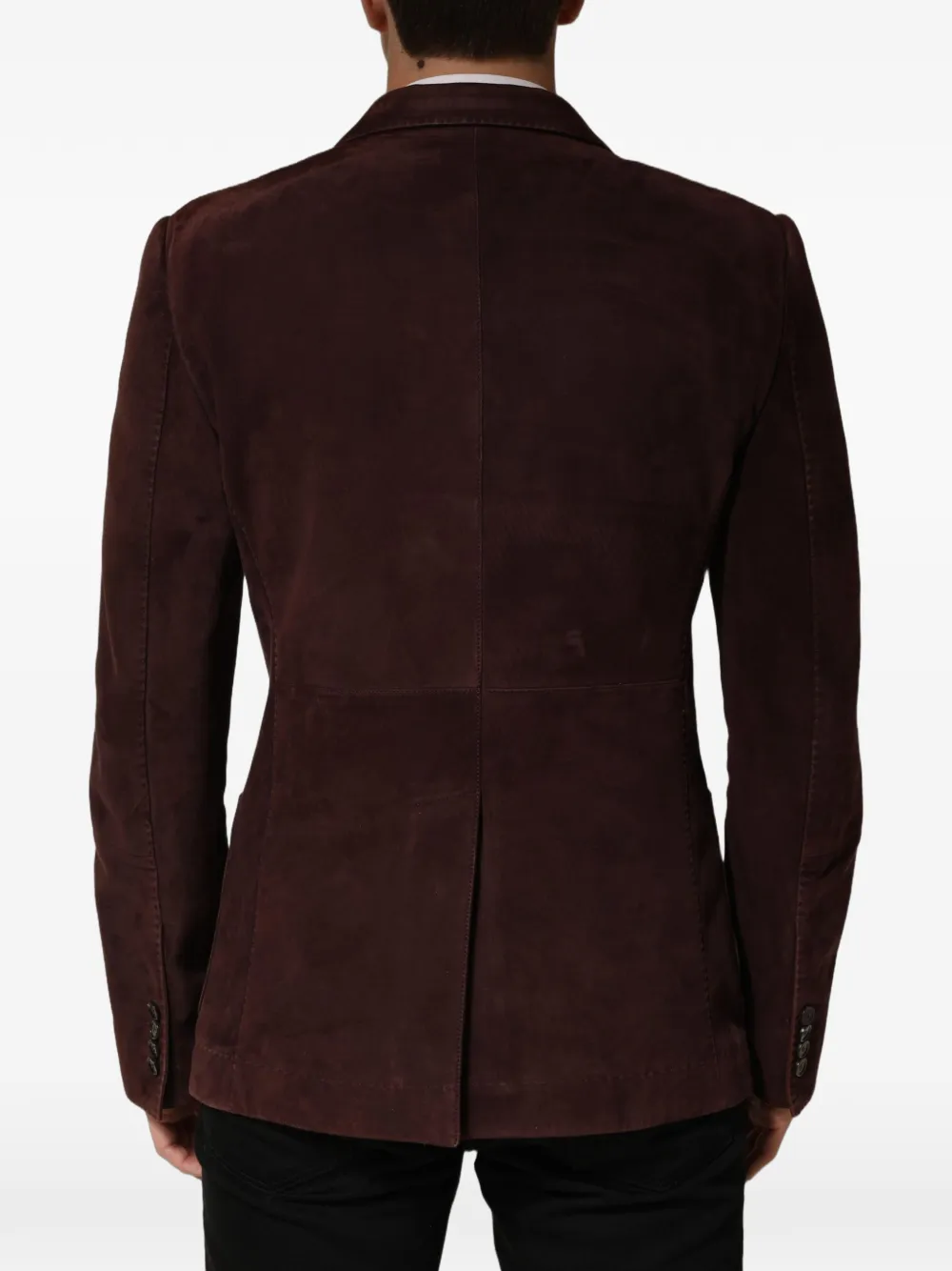 Dolce & Gabbana double-breasted suede blazer Bruin