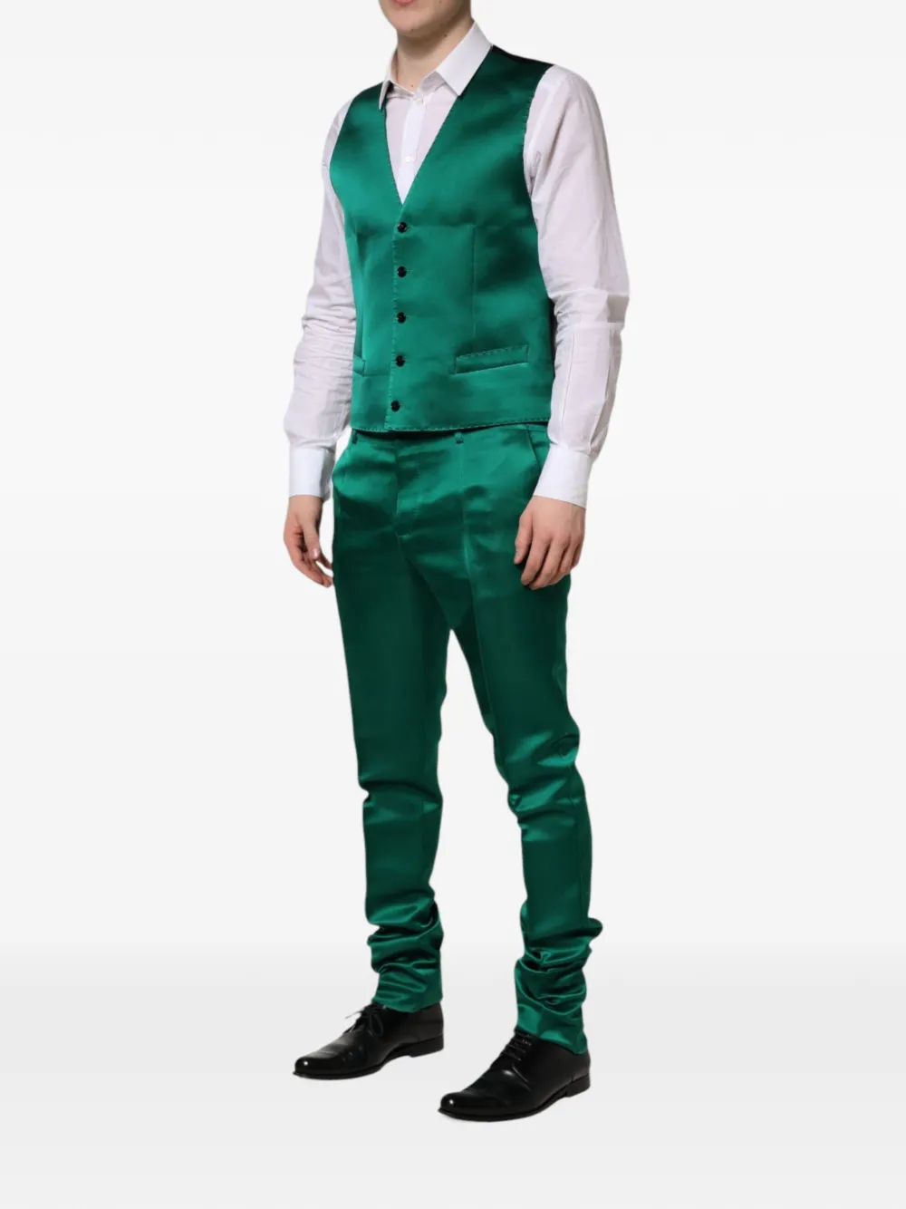 Dolce & Gabbana single-breasted suit set (set of three) Groen