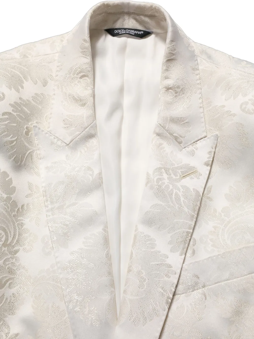 Dolce & Gabbana floral-jacquard single-breasted jacket Wit