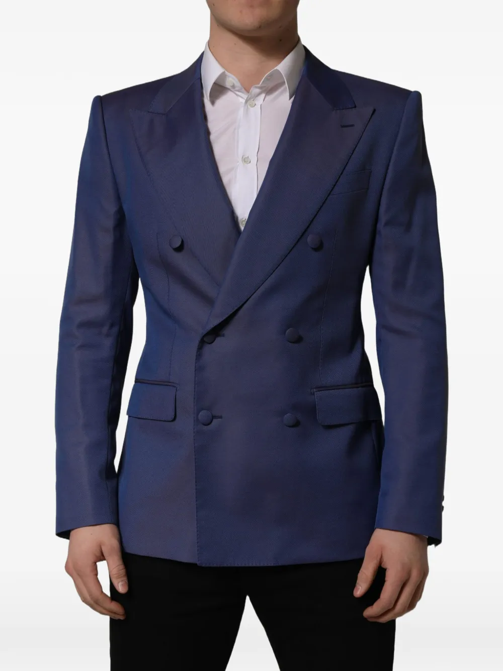 Dolce & Gabbana double-breasted wool blazer Blauw