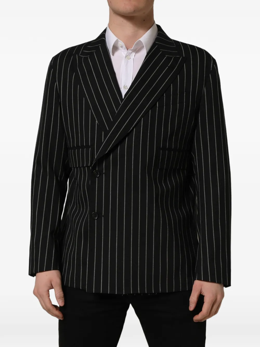 Dolce & Gabbana pinstripe double-breasted jacket Zwart