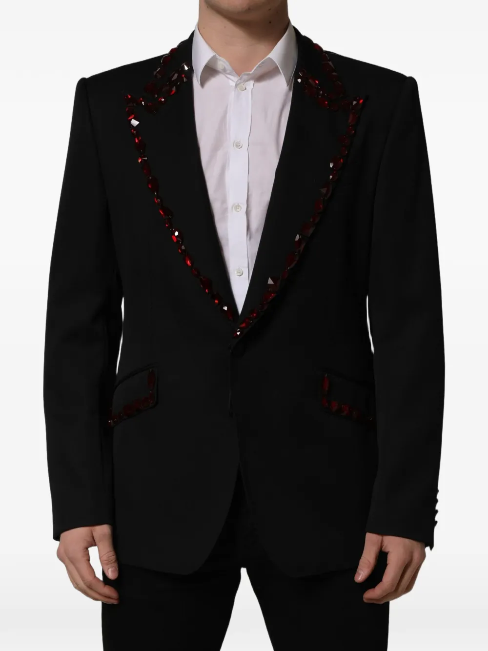 Dolce & Gabbana crystal-embellished blazer Zwart