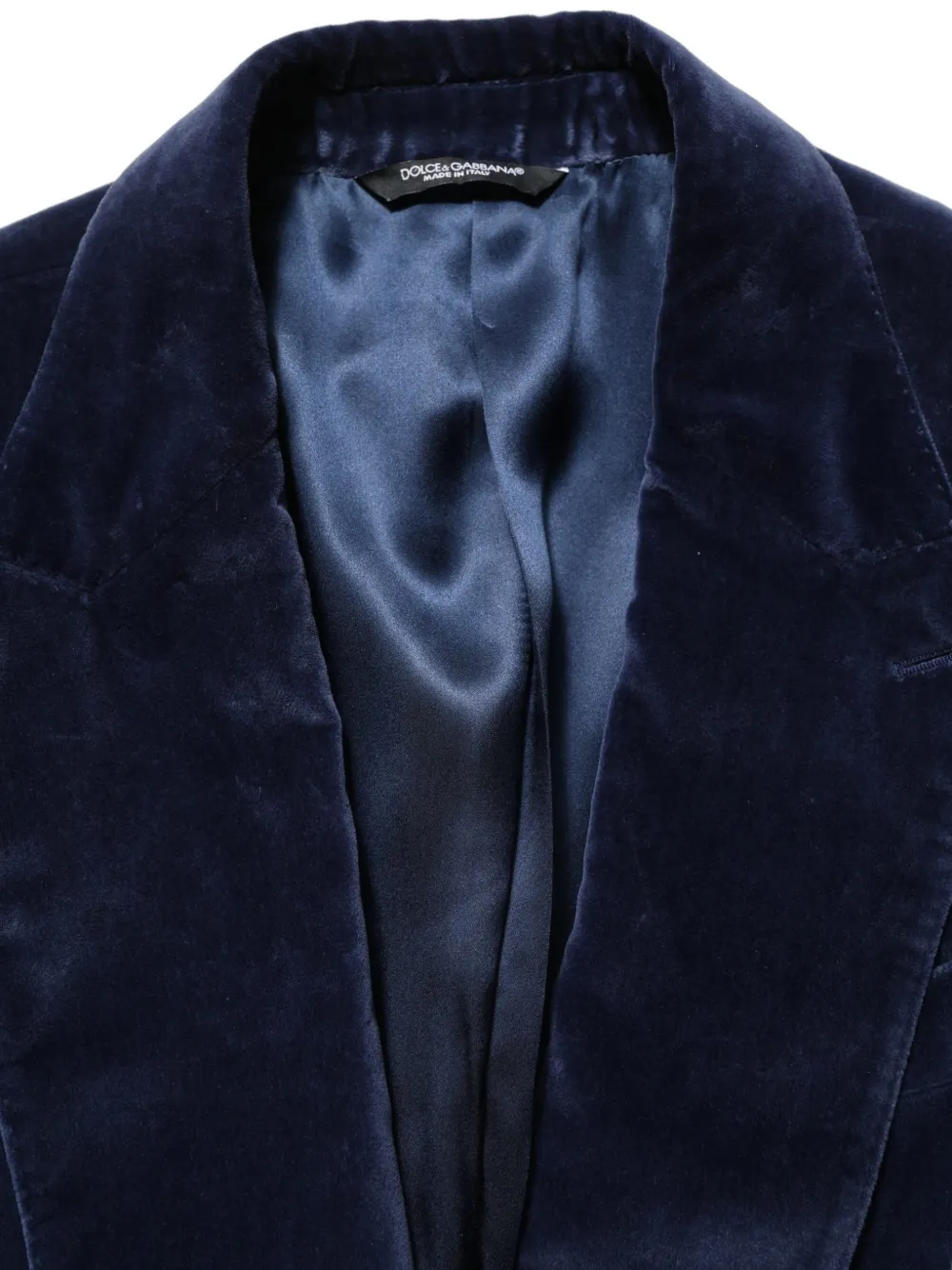 Dolce & Gabbana velvet single-breasted blazer Blauw