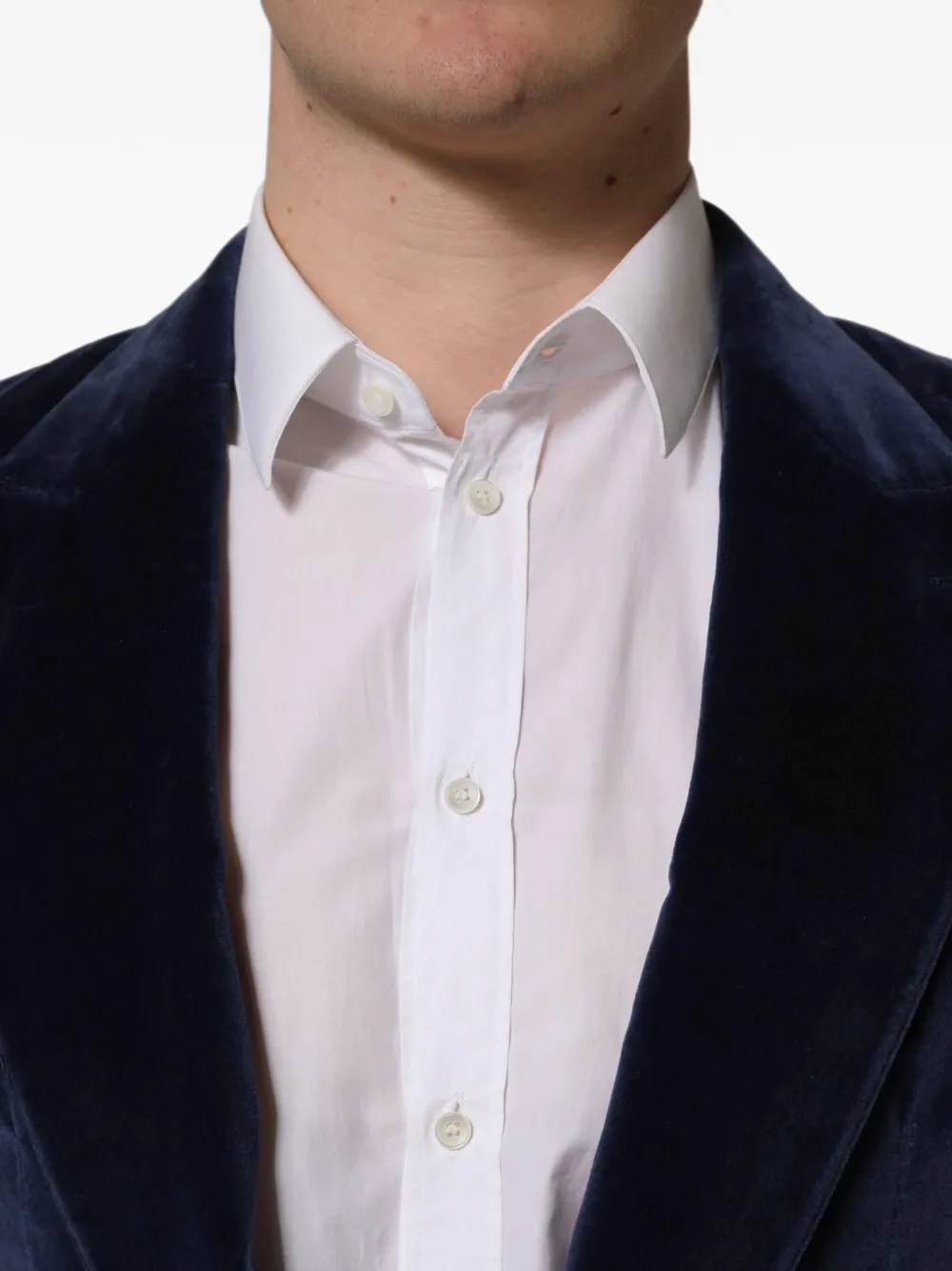 Dolce & Gabbana velvet single-breasted blazer Blauw