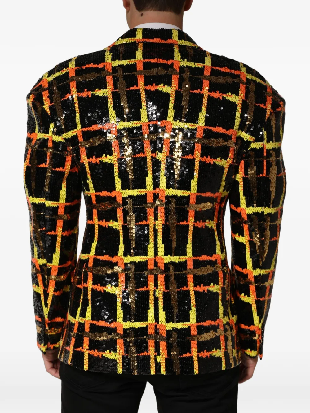 Dolce & Gabbana sequin-embellished double-breasted blazer Zwart