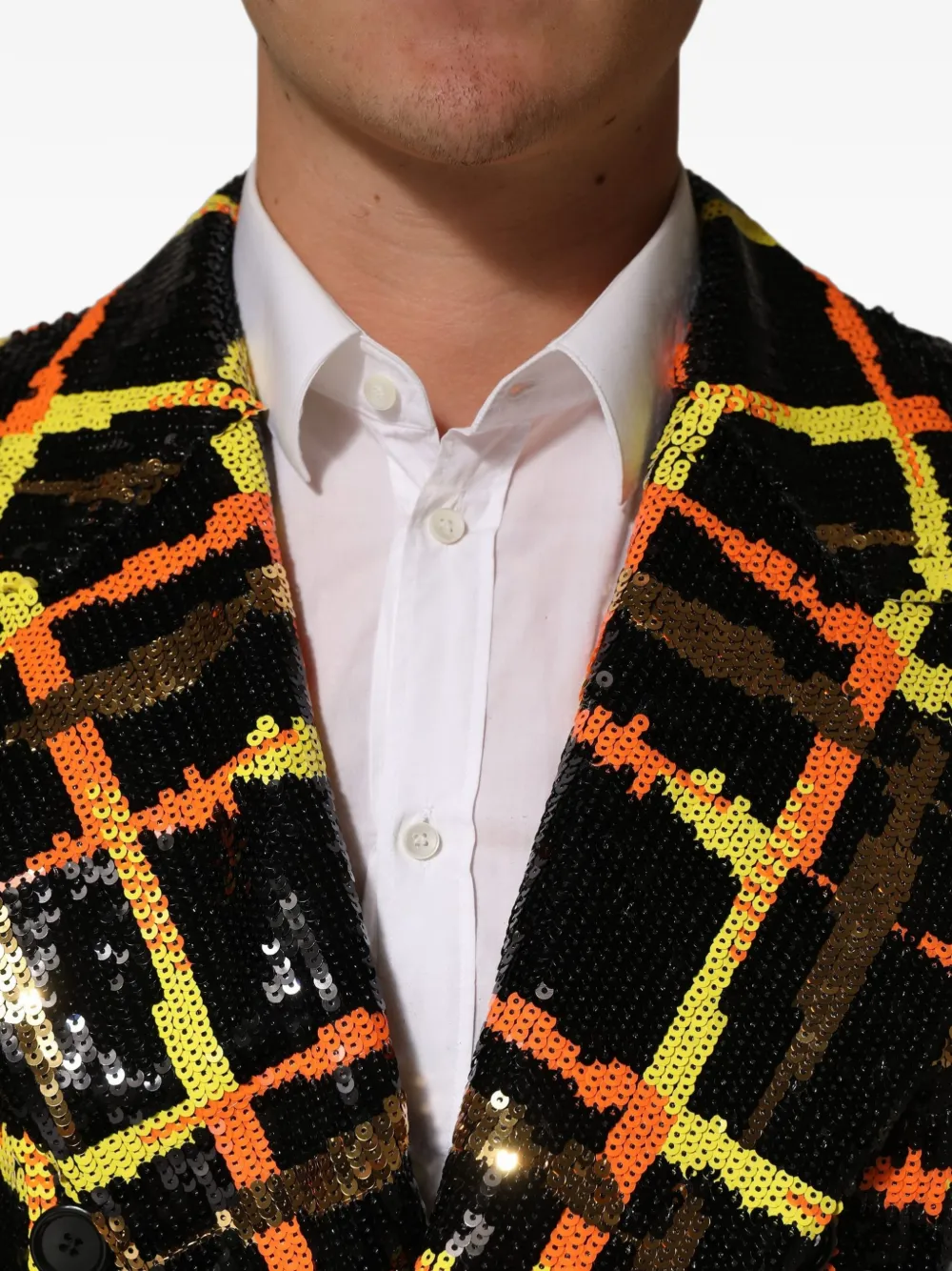 Dolce & Gabbana sequin-embellished double-breasted blazer Zwart