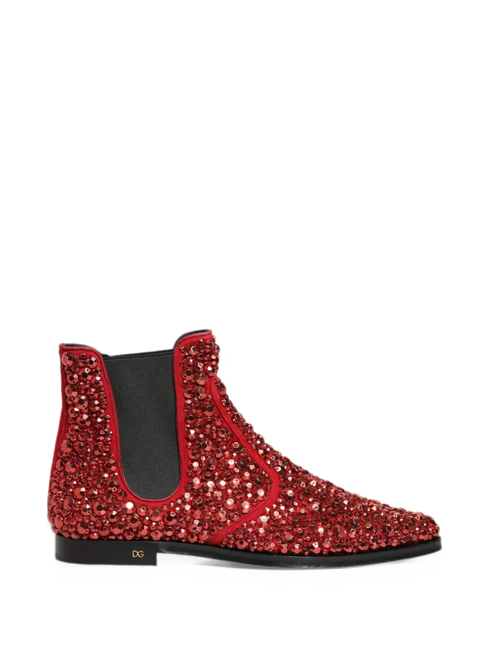Dolce & Gabbana crystal-embellished Chelsea boots - Red