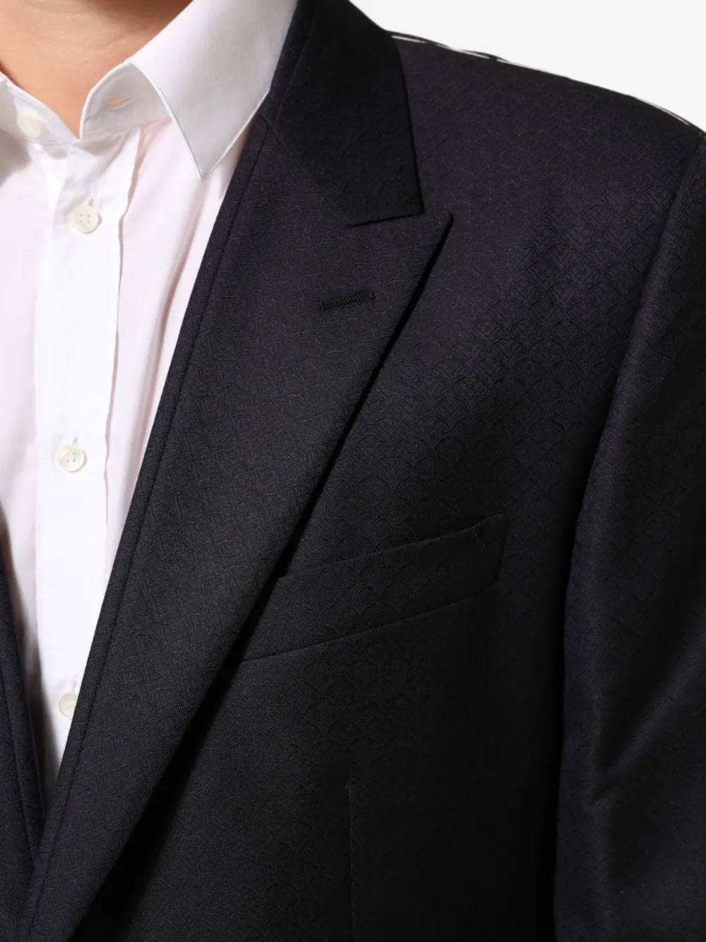 Dolce & Gabbana jacquard-pattern single-breasted blazer Zwart