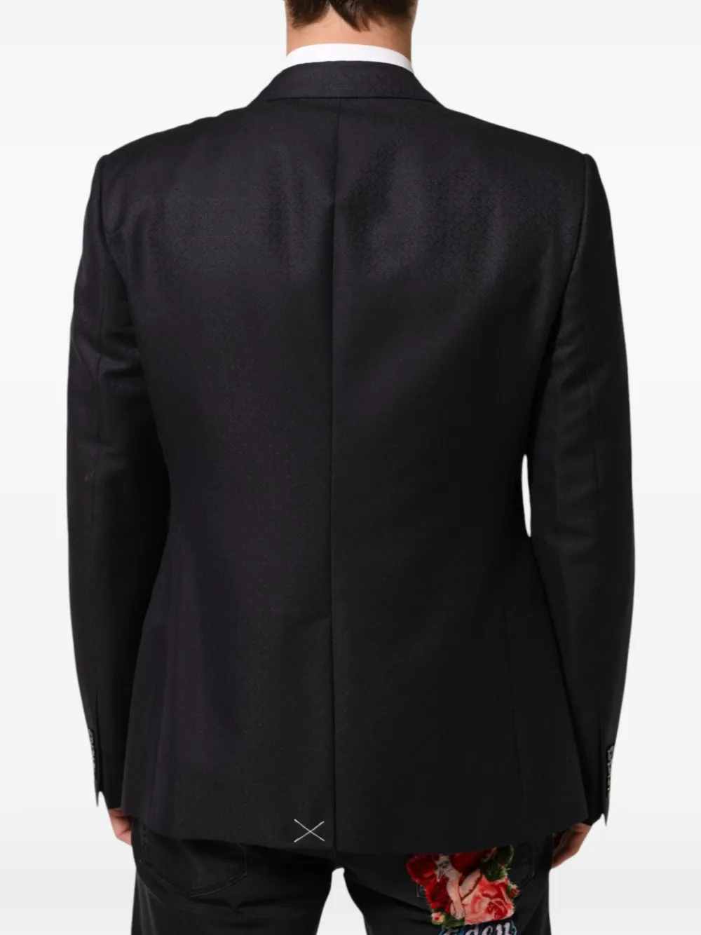 Dolce & Gabbana jacquard-pattern single-breasted blazer Zwart