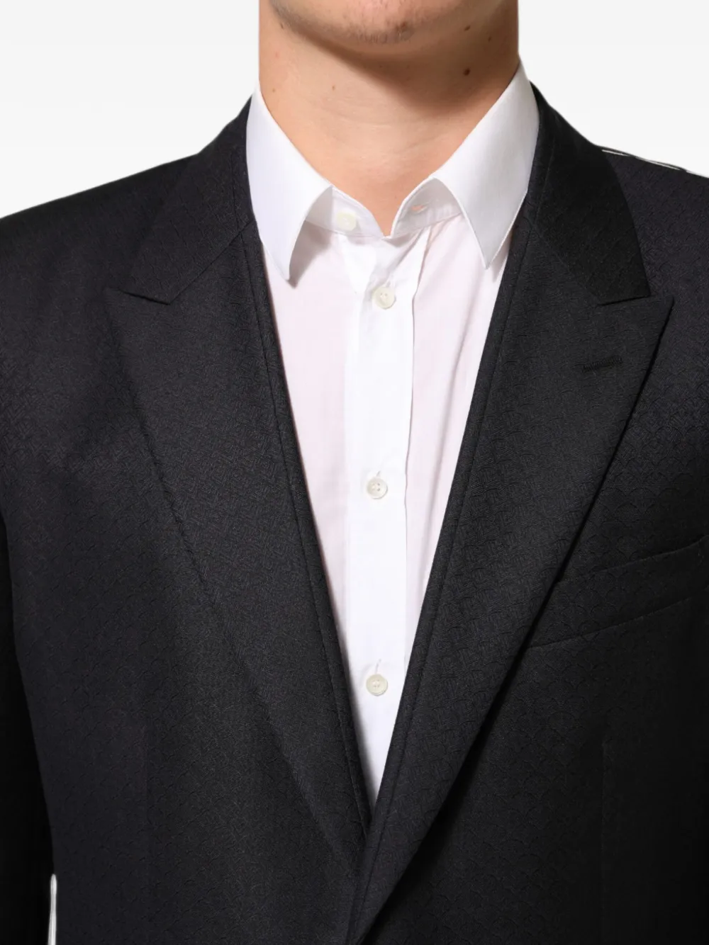 Dolce & Gabbana jacquard-pattern single-breasted blazer Zwart