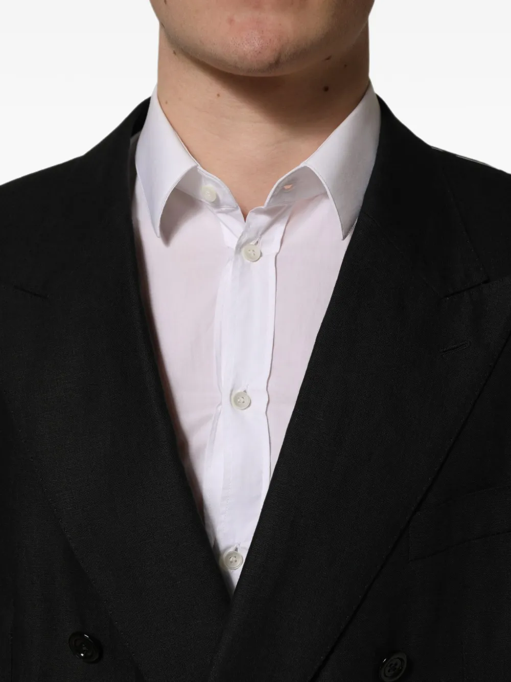 Dolce & Gabbana double-breasted linen suit Zwart