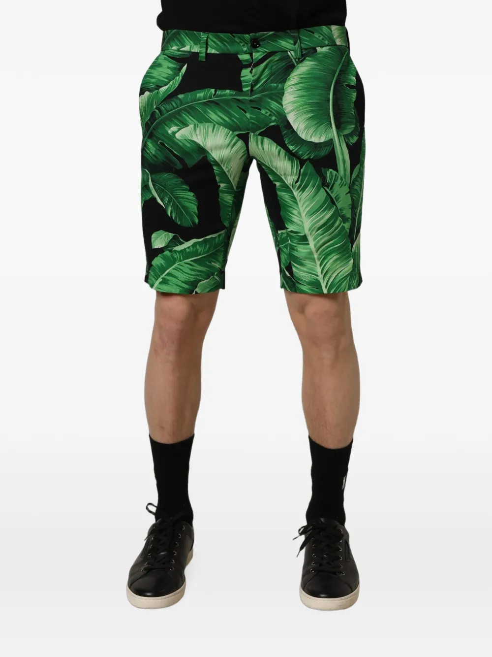 Dolce & Gabbana banana leaf-print shorts - Verde