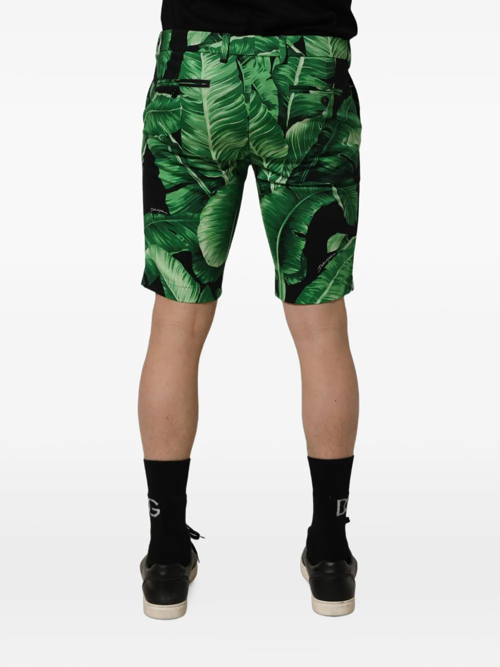 Dolce & Gabbana banana leaf-print shorts Groen