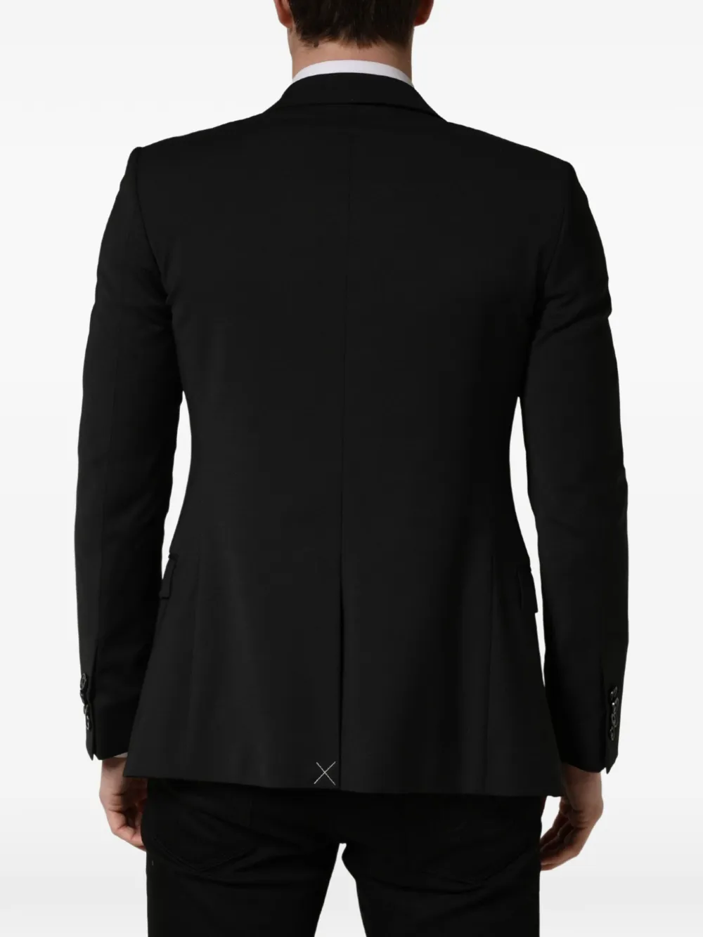 Dolce & Gabbana single-breasted peak-lapel blazer Zwart