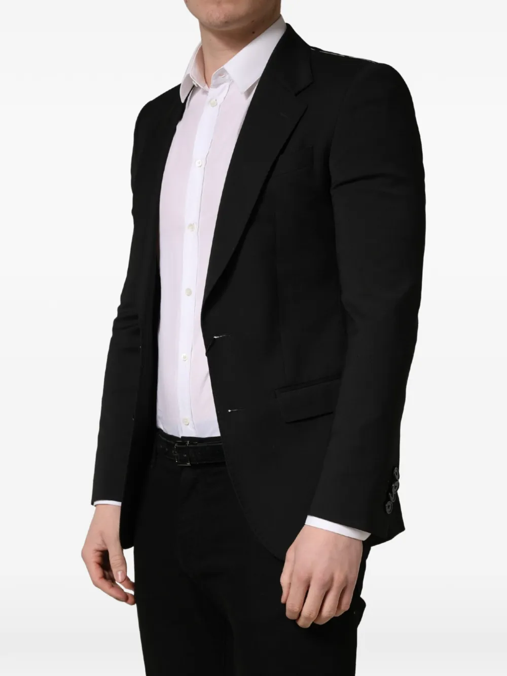 Dolce & Gabbana single-breasted peak-lapel blazer Zwart