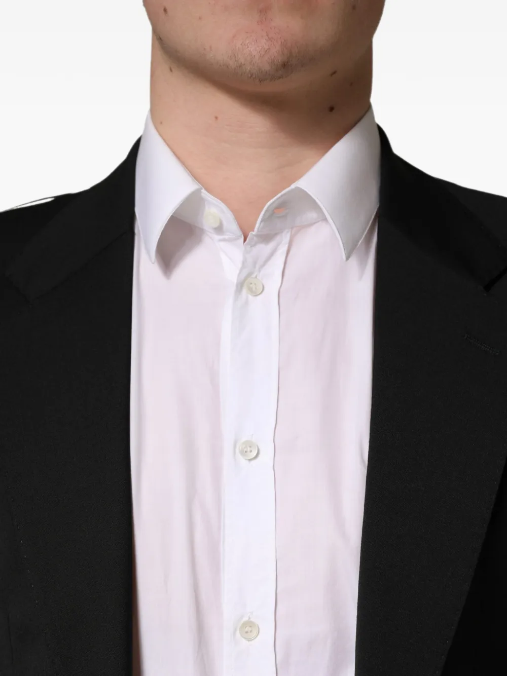 Dolce & Gabbana single-breasted peak-lapel blazer Zwart
