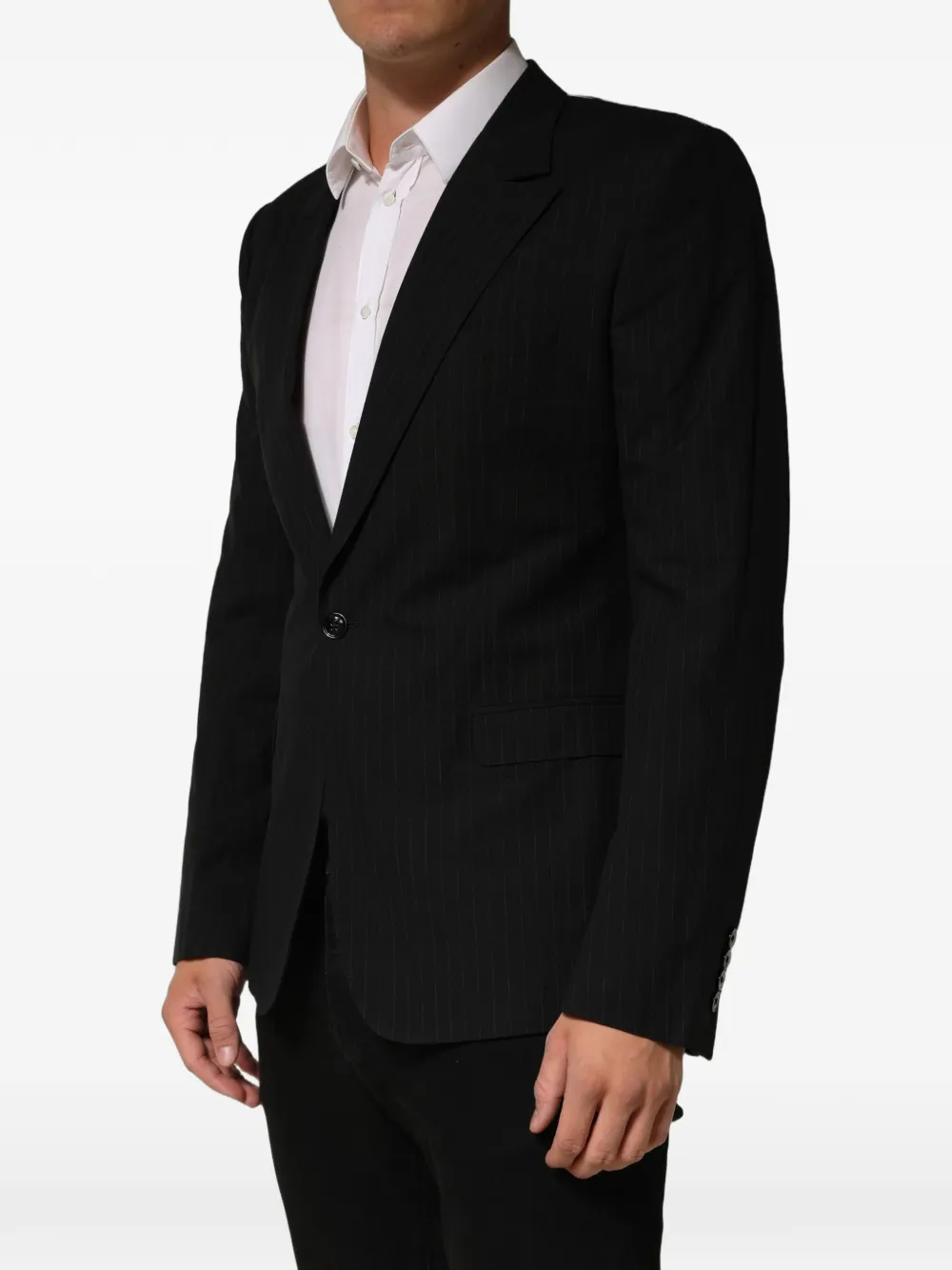 Dolce & Gabbana pinstripe single-breasted jacket Zwart