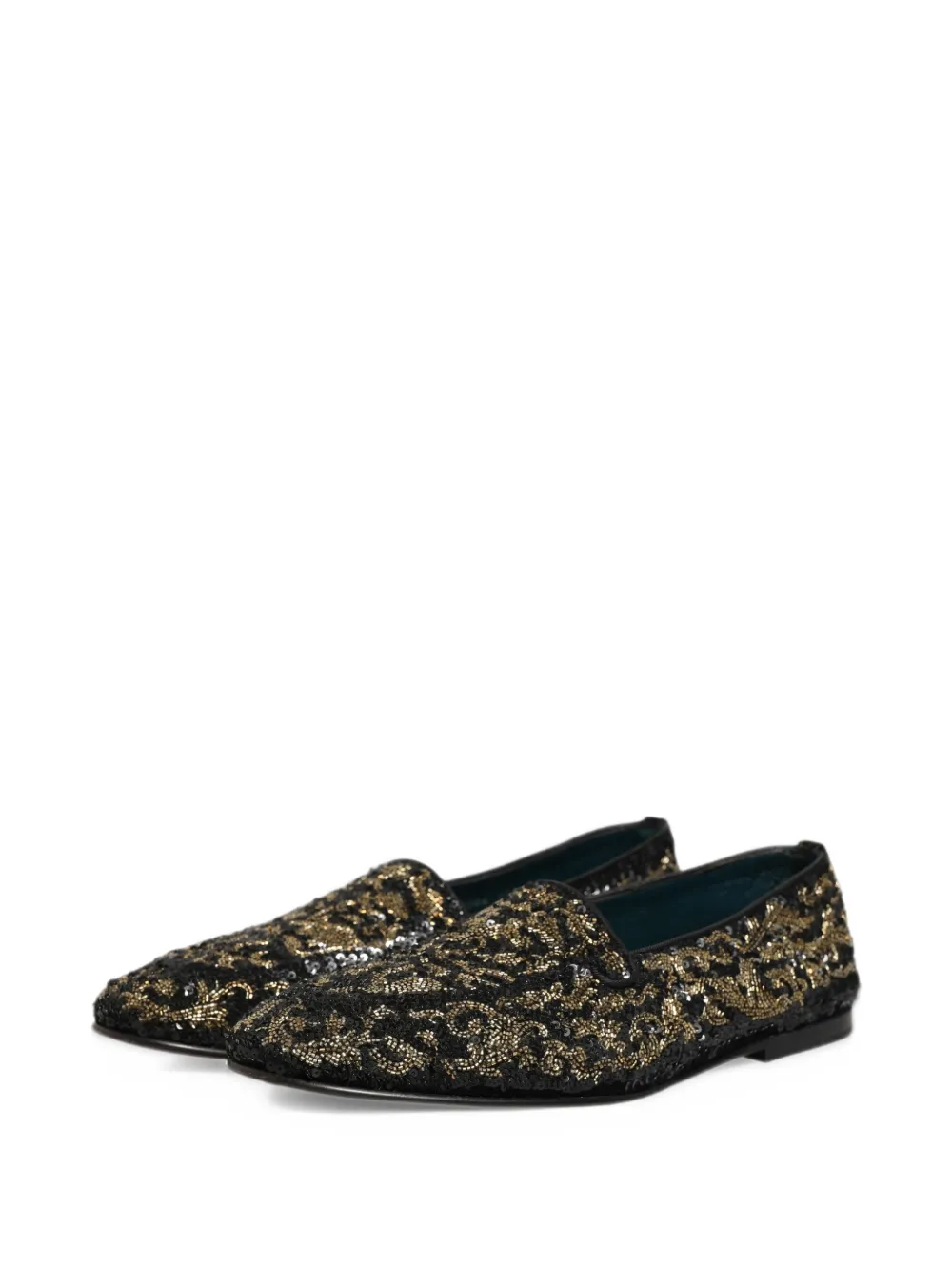 Dolce & Gabbana sequin-embellished bead-embroidered loafers - Nero