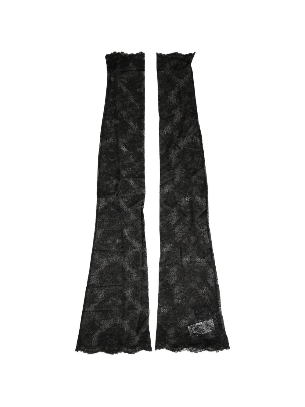 Dolce & Gabbana floral-lace knee-high socks - Nero