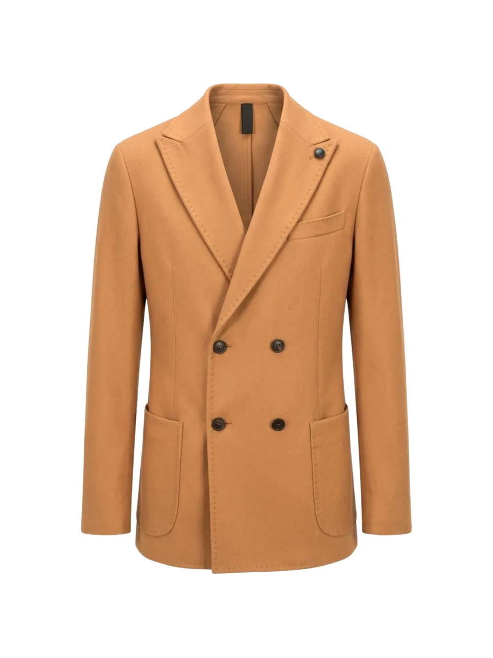 Roberto Pepe Luxury double-breasted peak-lapel jacket - Toni neutri