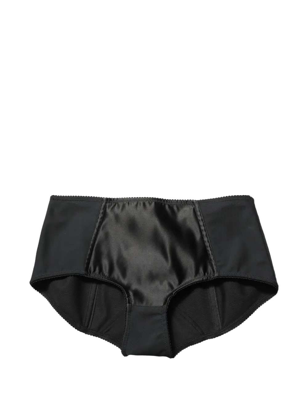 Dolce & Gabbana black low-waist satin culotte hot-pant shorts Zwart