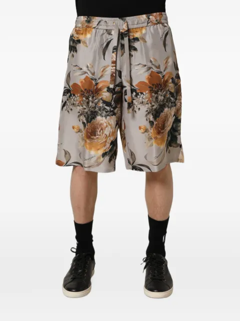 Dolce & Gabbana floral-print silk shorts