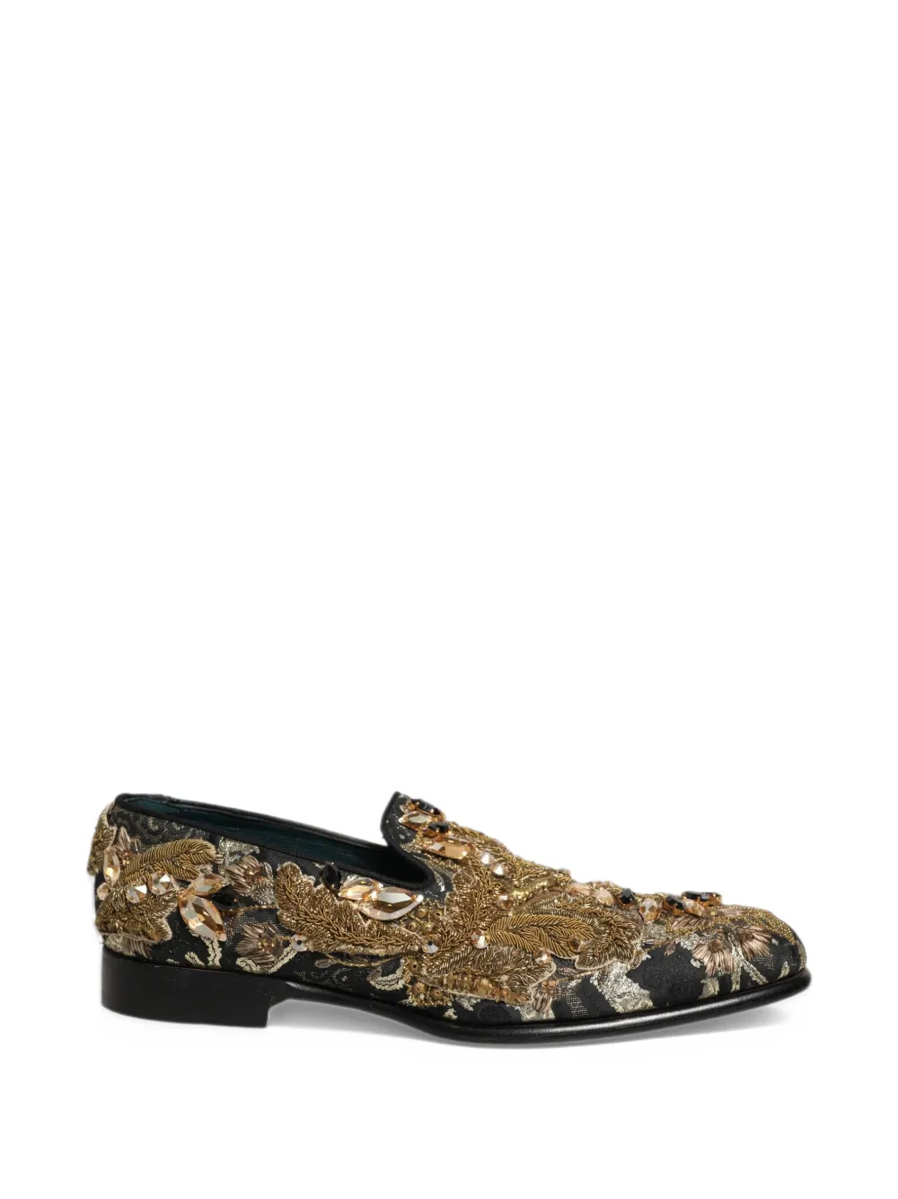 Dolce & Gabbana embellished brocade loafers - Black