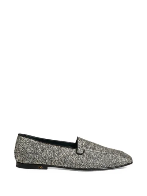 Dolce & Gabbana glitter-effect DG logo loafers