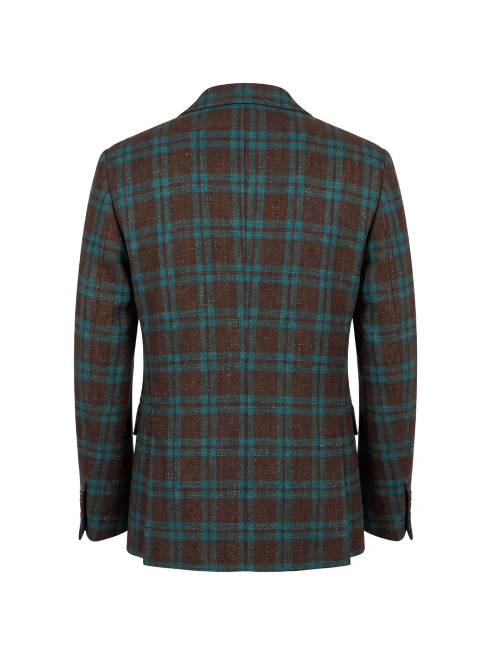 Roberto Pepe Luxury Geruite blazer met enkele rij knopen Bruin