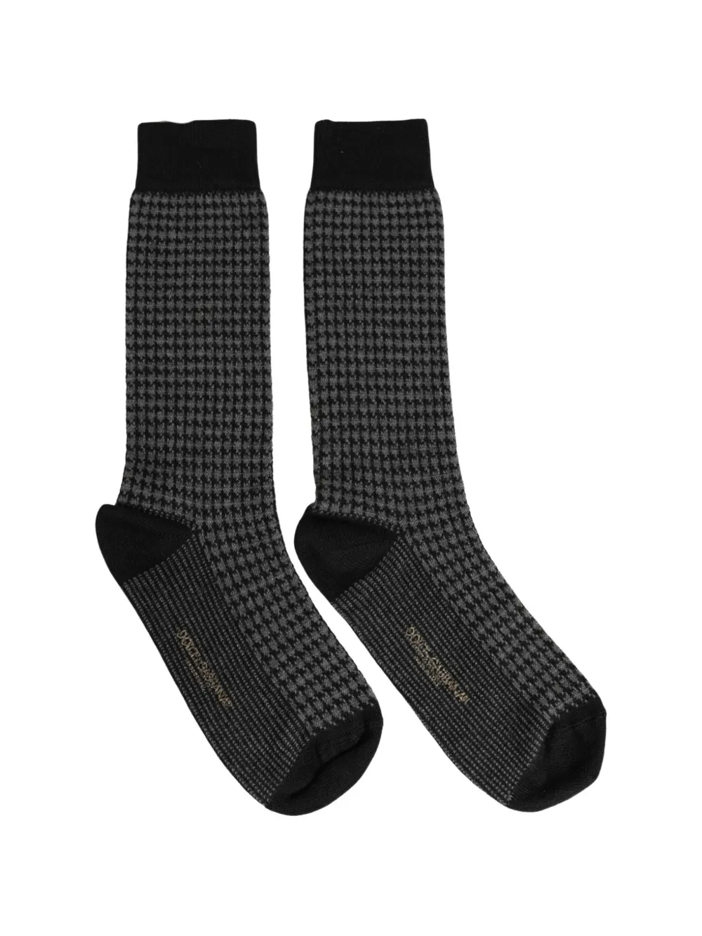Dolce & Gabbana houndstooth wool socks - Nero