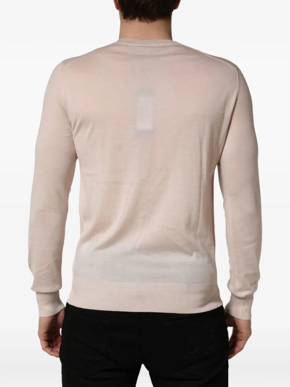 Dolce & Gabbana beige cashmere V-neck pullover sweater