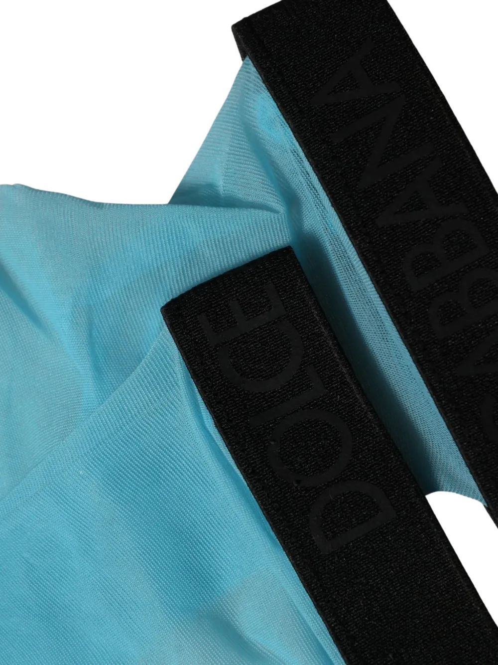 Dolce & Gabbana logo-waistband thigh-high socks Blauw
